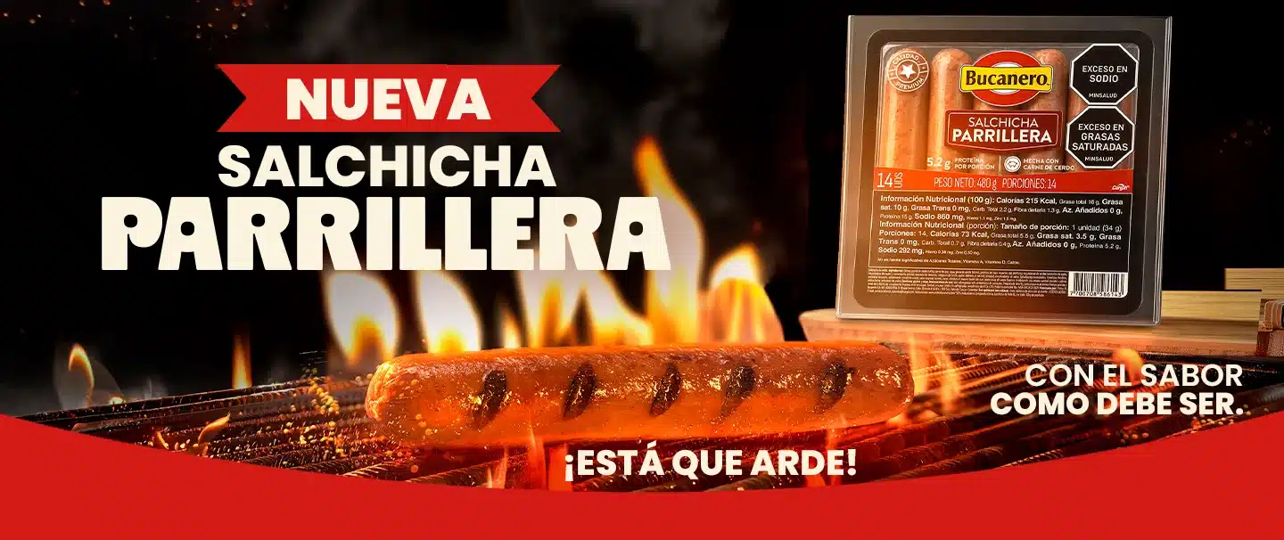 Nueva salchicha parrillera de Pollo Bucanero